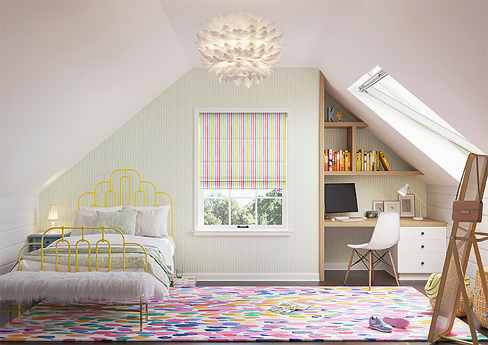 Vintage Stripe, Rainbow - Roman Blind - Image 8